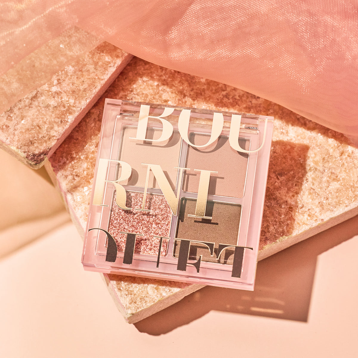 Bouquet Garni 01 Rosy Cozy 4’lü Göz Farı Paleti – Mat ve Işıltılı Gül Kurusu Kahve Tonları