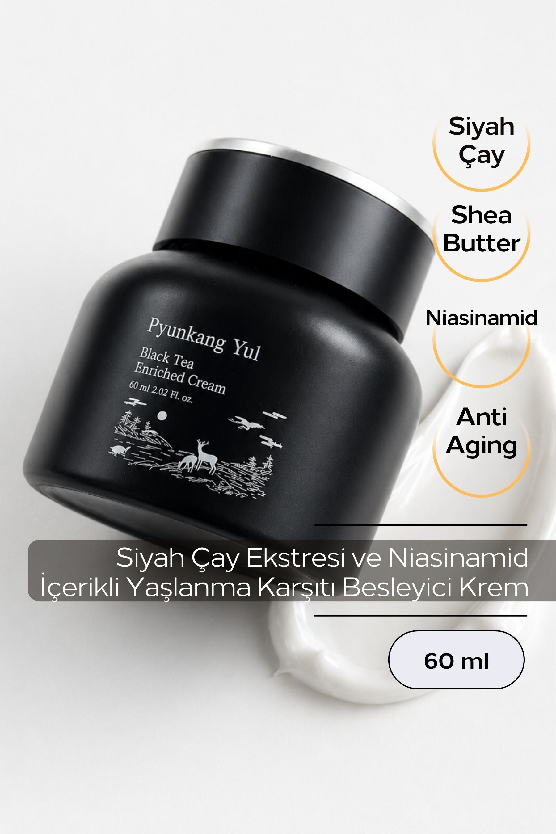 Black Tea Enriched Cream - Siyah Çay Özlü Zengin İçerikli Yaşlanma Karşıtı Nemlendirici Krem 60 ml
