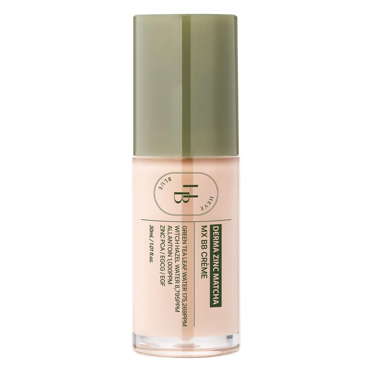 HEVEBLUE Derma Zinc Matcha MX BB Cream 3.0 Beige – Yeşil Çay ve Çinko PCA İçeren BB Krem 30 ml