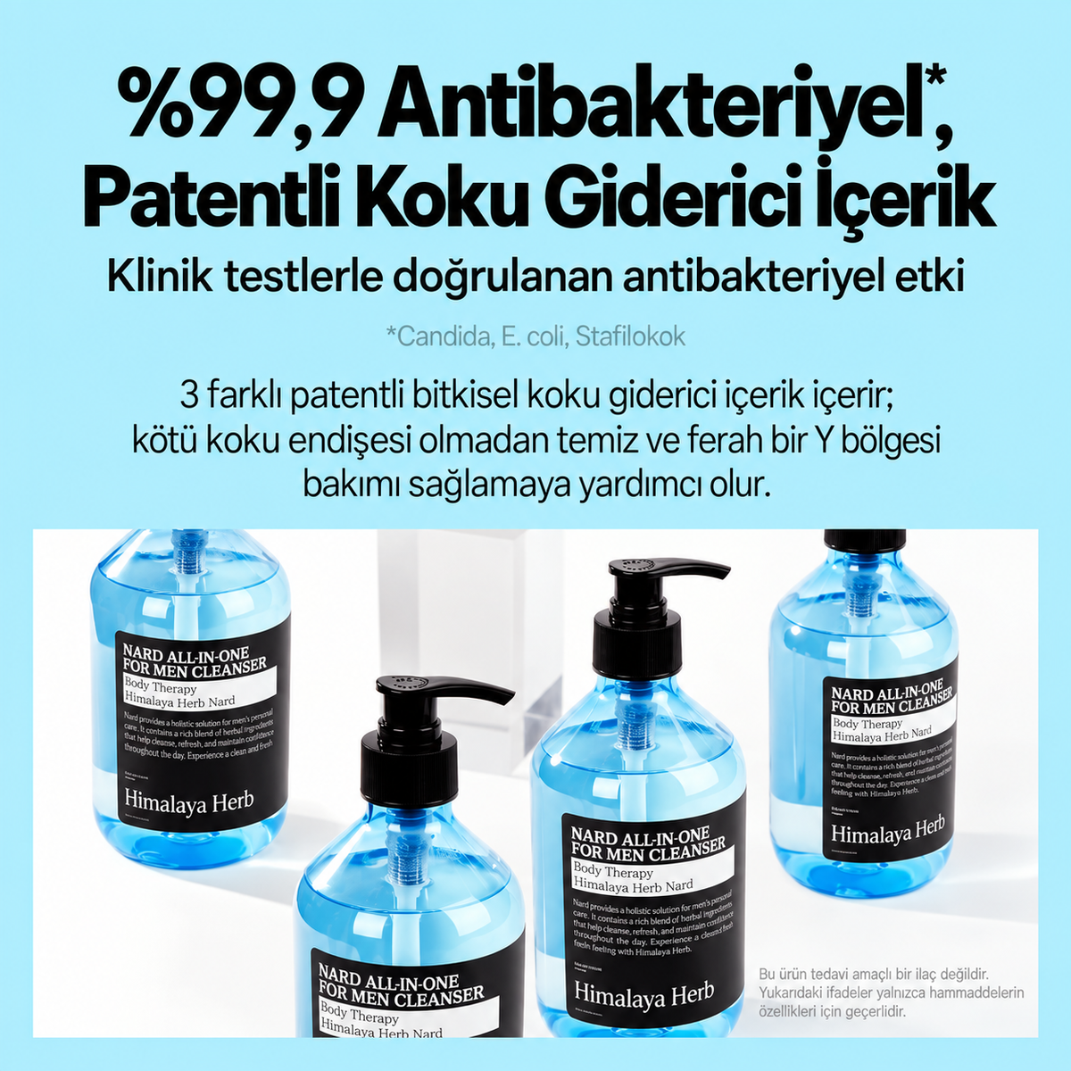 Nard All-In-One For Men Cleanser %99 Bakteri Temizleyici Tüm Vücut Temizleyici