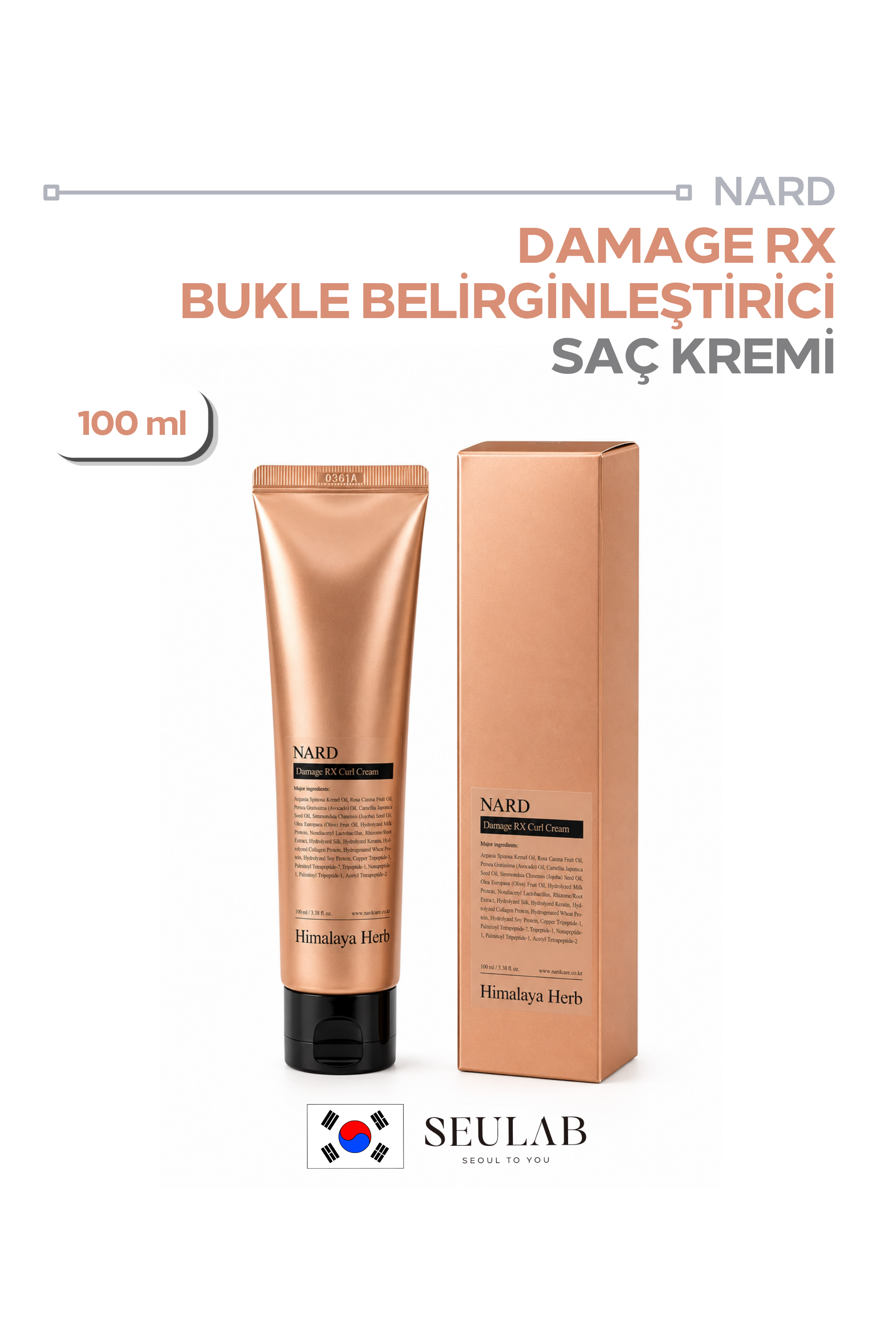 Nard Damage RX Curl Cream - Hasar Karşıtı Bukle Belirginleştirici Saç Kremi 100 ml