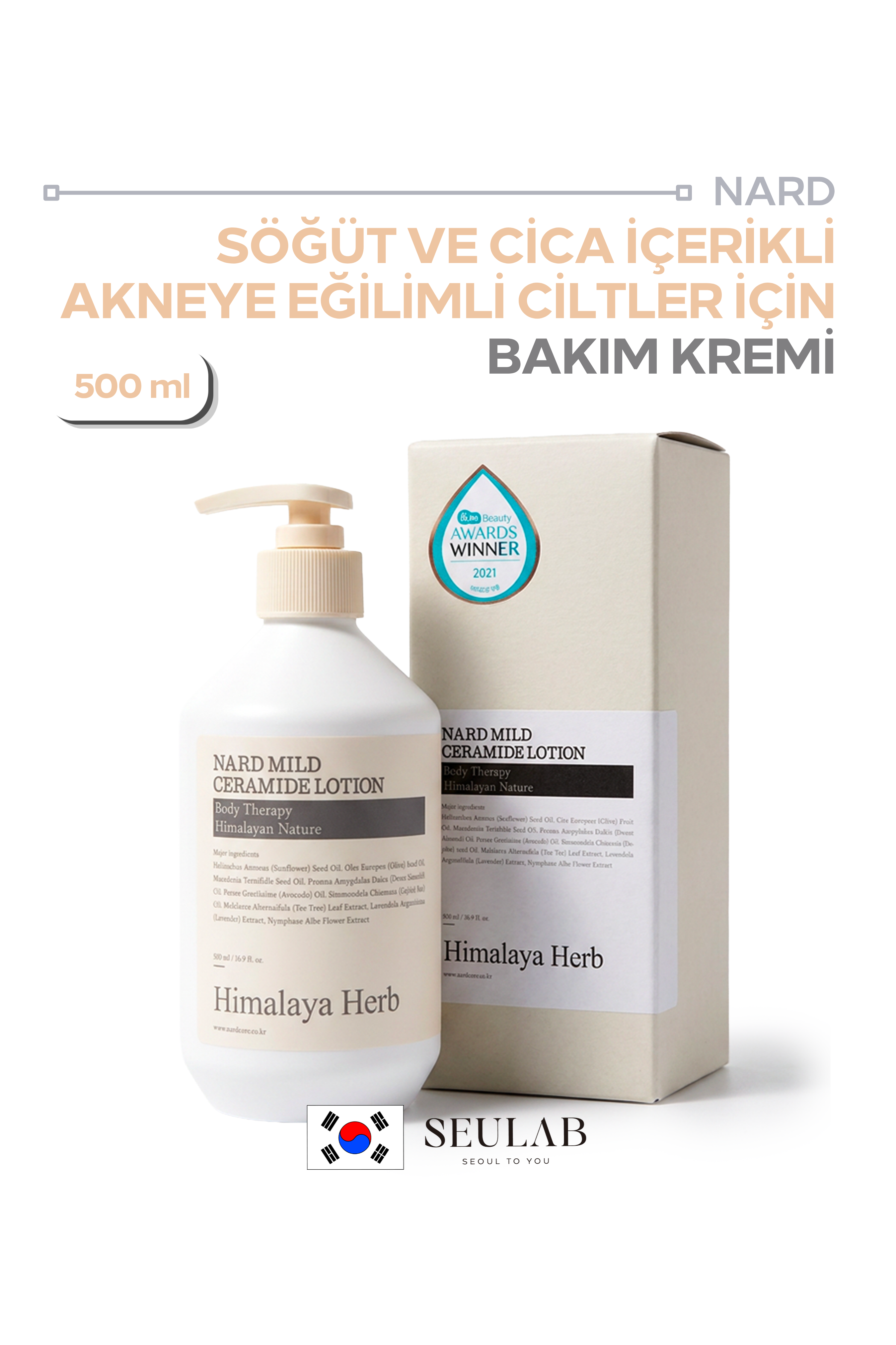 Nard Mild Ceramide Body Lotion - Hassas Ciltler için Seramid İçerikli Vücut Losyonu 500 ml