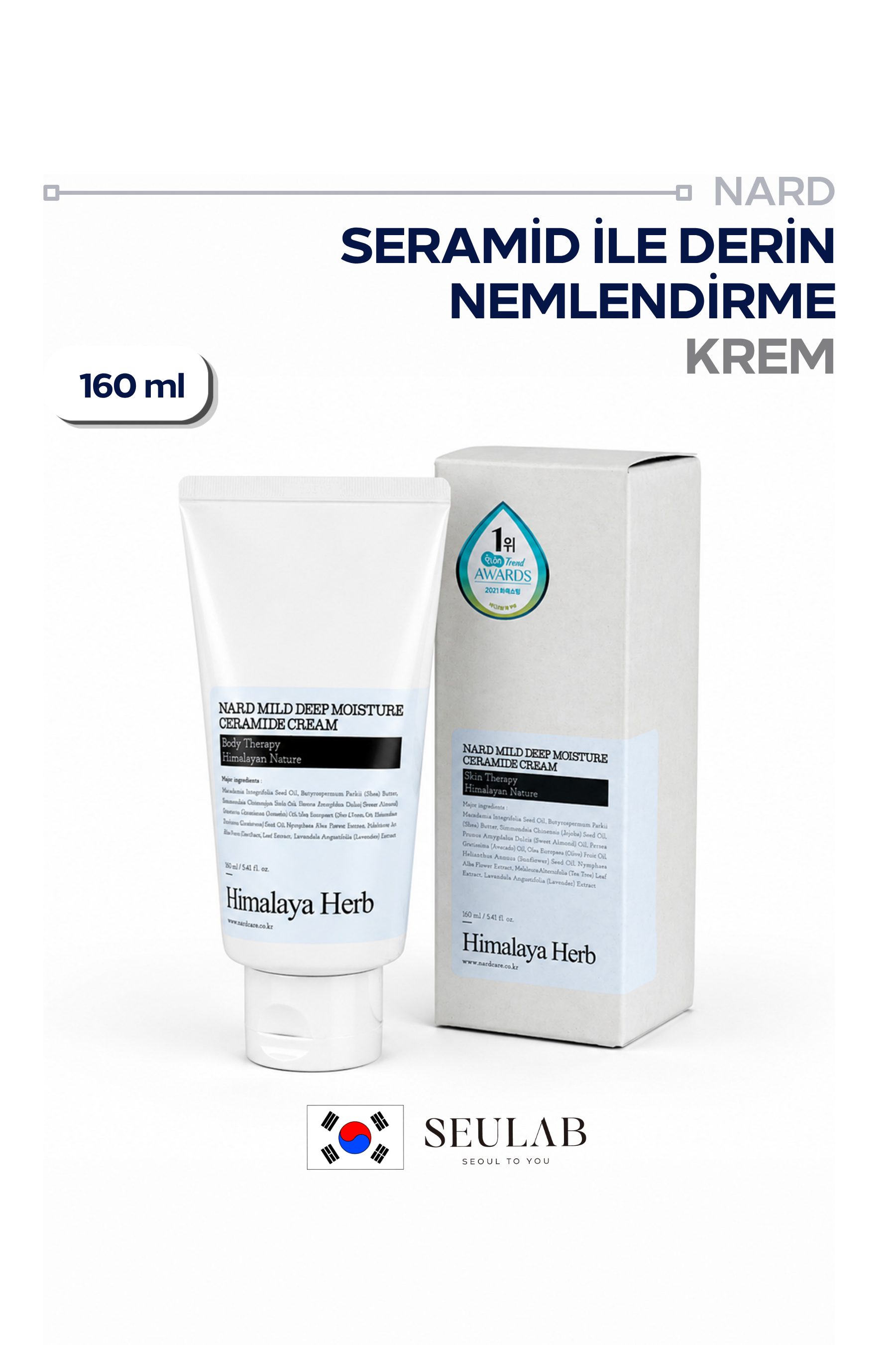 Nard Mild Deep Moisture Ceramide Cream - Hassas Ciltler için Seramid İçerikli Nemlendirici Krem 160 ml