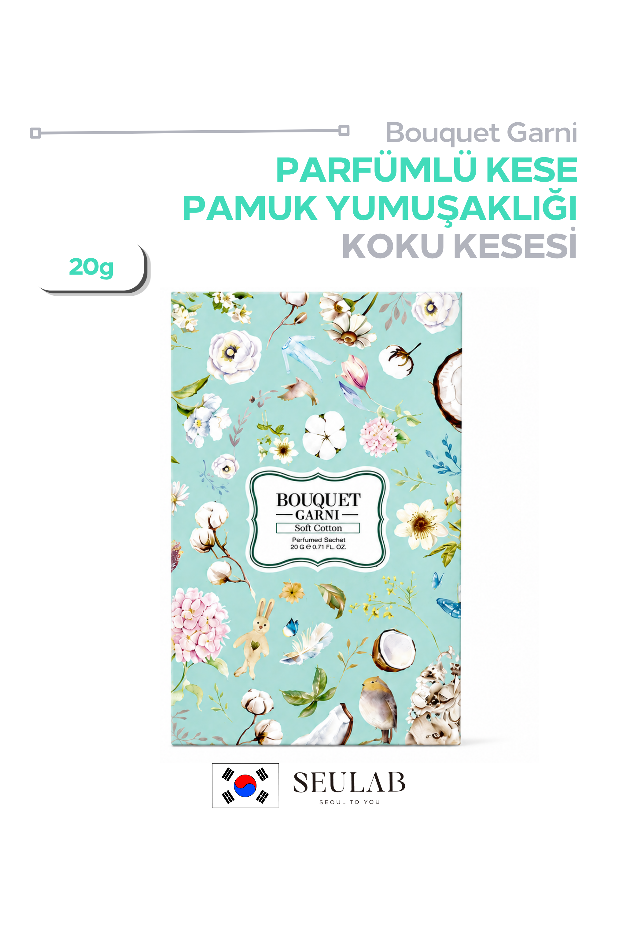 Narin Pamuk Esans Koku Kesesi - Büyük Boy