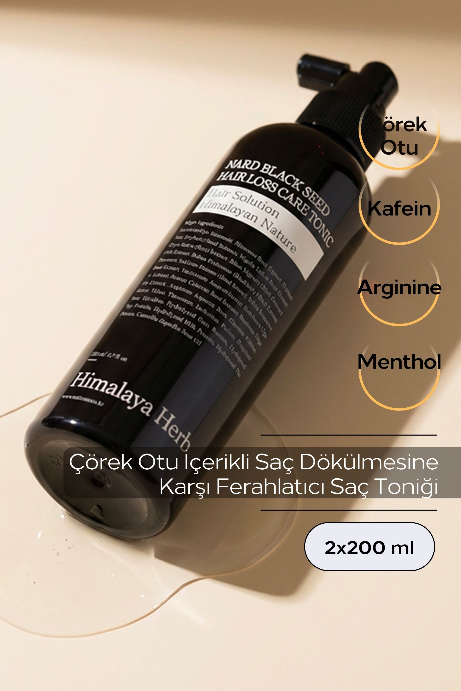 Nard Black Seed Hair Loss Care Tonic - Çörek Otu Özlü Saç Dökülmesi Karşıtı Tonik (200 ml x 2 adet)