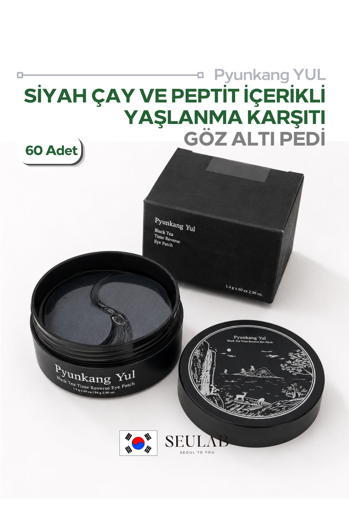 Black Tea Time Reverse Eye Patch Siyah Çay Özlü Yaşlanma Karşıtı Göz Maskesi 60 yaprak