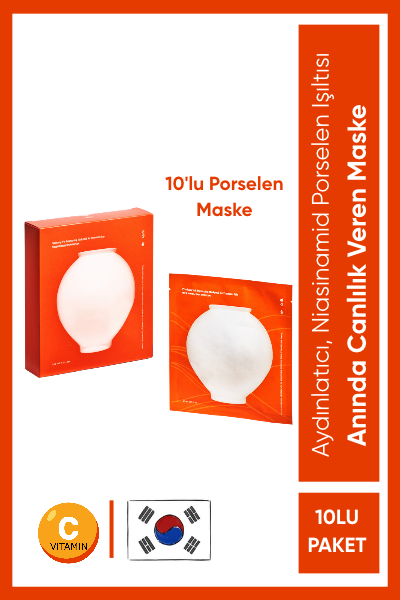 Brightening Mask for Porcelain Skin - Aydınlatıcı ve C Vitaminli Yüz Maskesi 10'lu PAKET