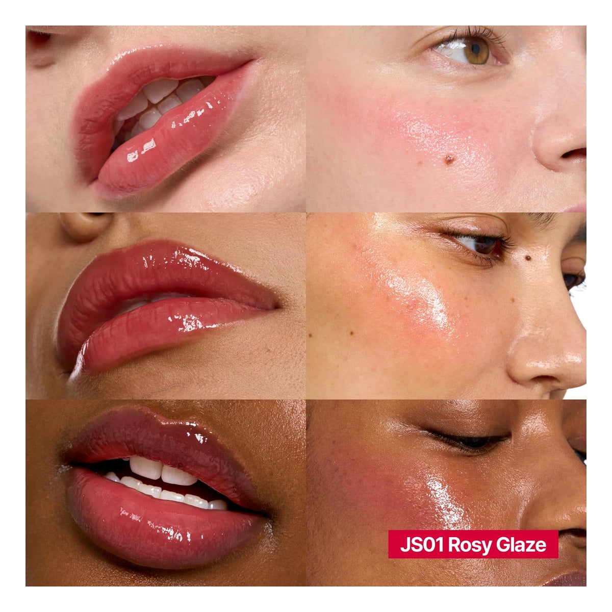 FWEE Glowy Jelly Pot JS01 Rosy Glaze Gül Kurusu Parlak Jöle Dokulu Dudak ve Yanak Renklendirici 4 g