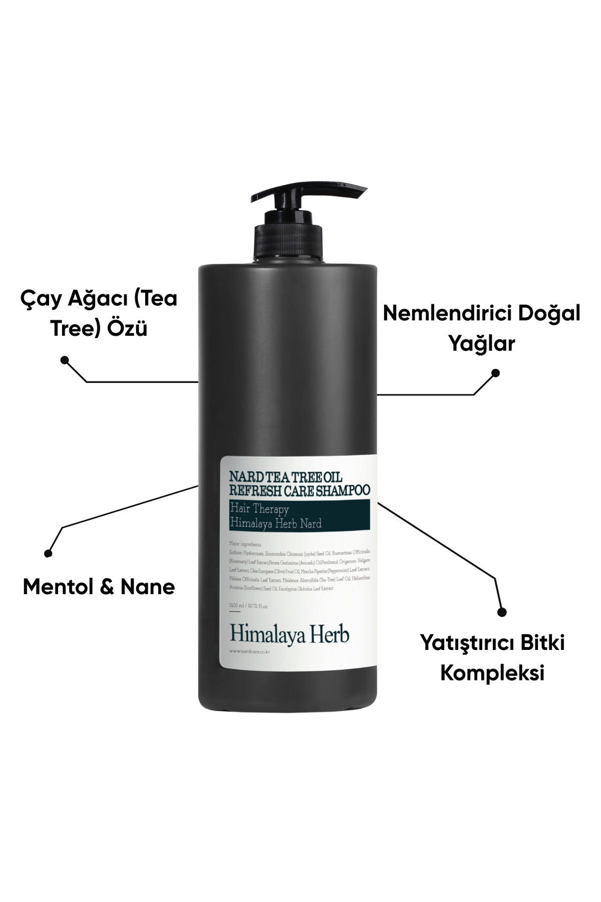 Tea Tree Oil Refresh Care Shampoo 1.5L Nard Çay Ağacı Yağı İçeren Ferahlatıcı Bakım Şampuanı 1.5L